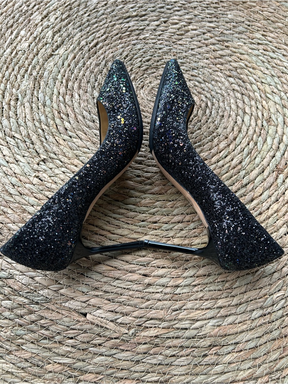 🚩steal Jimmy Choo Black Multi-Glitter Pointed Toe Pumps - Picture 6 of 9